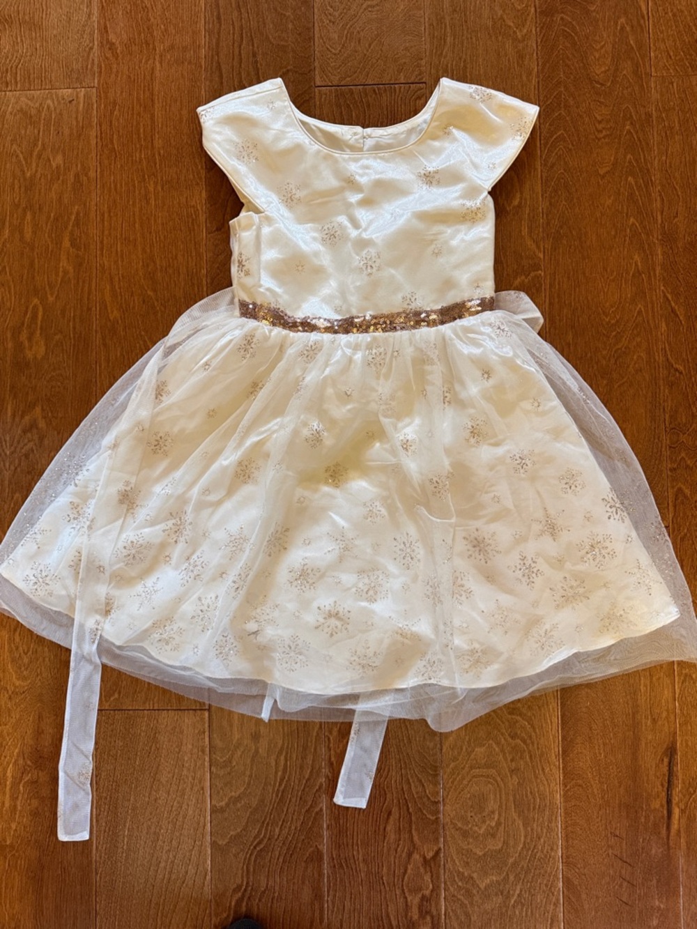 Jona Michelle White Dress with Gold Sequin Waist